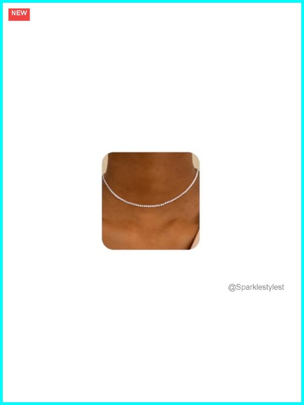 14K Gold Plated Tennis Necklace Cubic Zirconia Choker Adjustable